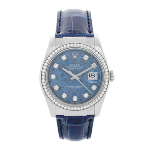 Rolex Datejust 18K White Gold Sodalite Dial Watch 116189