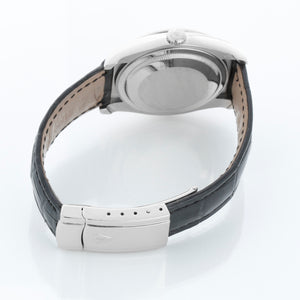 Rolex Datejust 18k White Gold Men's Watch on Leather Strap Band 116189