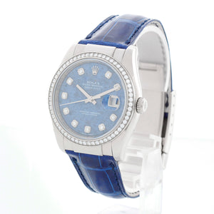 Rolex Datejust 18K White Gold Sodalite Dial Watch 116189
