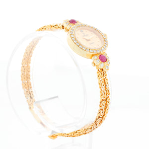 Concord 14K Yellow Gold Diamond and Ruby Ladies Dress Watch