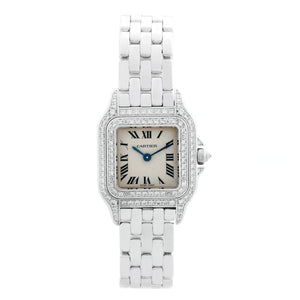 Cartier 18K White Gold Panther Ladies Diamond Watch 1660 WF3141B9