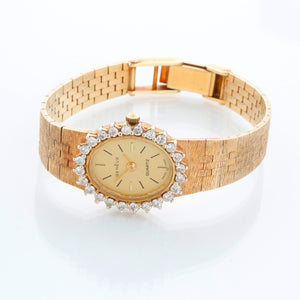 Ladies 14k Gold Geneve Diamond Dress Watch