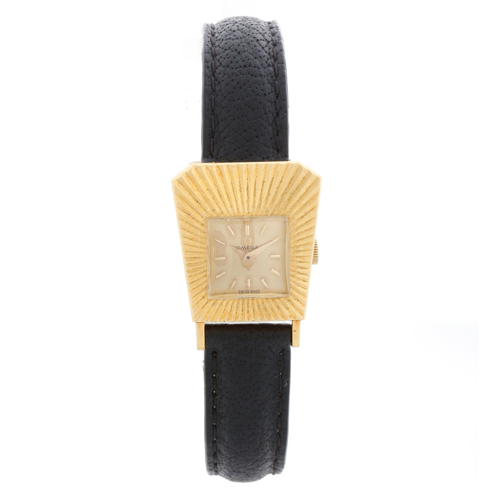 Omega " Asymetric " Ladies 18K Yellow Gold Wrist Watch