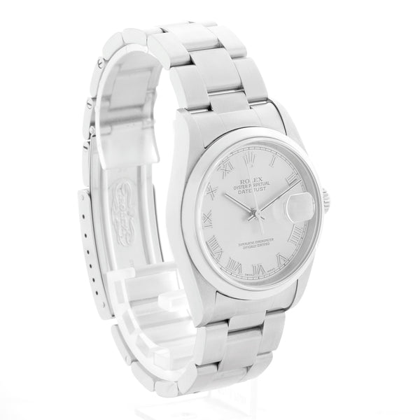 Rolex Datejust Men's Stainless Steel Automatic Watch Smooth Bezel 16200