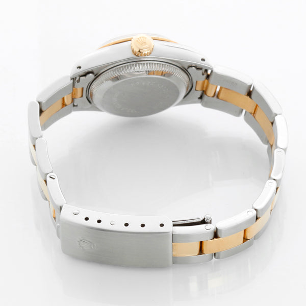 Rolex 2-Tone Datejust Watch 69173 Black Gold Roman Dial