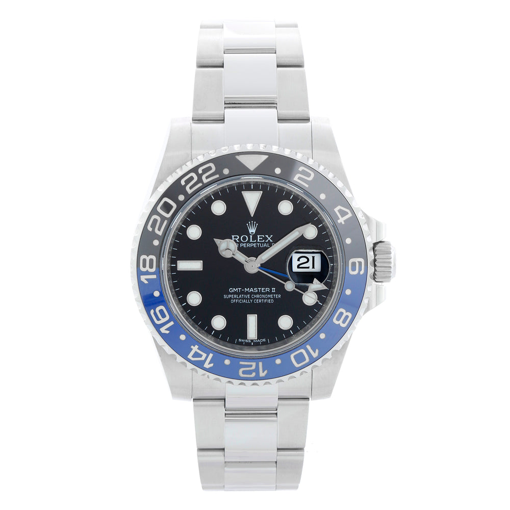 Men's Rolex GMT - Master II with Blue/Black Bezel 116710 " Batman "