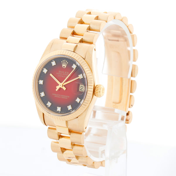 Rolex President Midsize 18K Yellow Gold Watch 6827