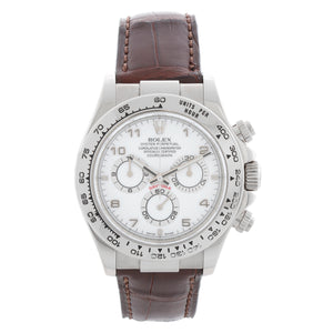 Rolex Cosmograph Daytona White Gold Watch 116519 White Dial