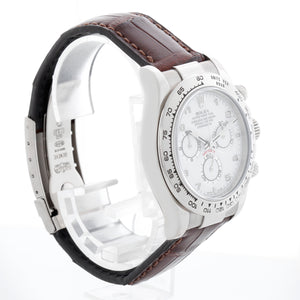 Rolex Cosmograph Daytona White Gold Watch 116519 White Dial – Image 3