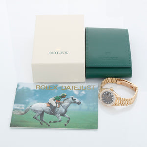 Ladies Rolex President 18k Gold Diamond Watch 69138