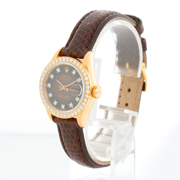 Ladies Rolex President 18k Gold Diamond Watch 69138