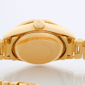 Ladies Rolex President 18k Gold Diamond Watch 69138