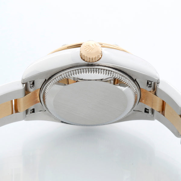 Rolex Ladies Datejust 2-Tone Diamond Watch 179313 Gold Champagne Mother of Pearl Dial