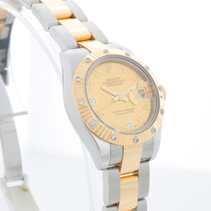 Rolex Ladies Datejust 2-Tone Diamond Watch 179313 Gold Champagne Mother of Pearl Dial