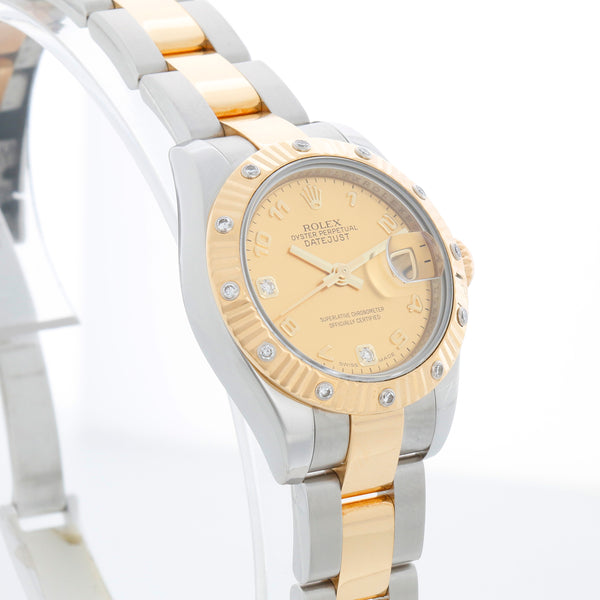 Rolex Ladies Datejust 2-Tone Diamond Watch 179313 Gold Champagne Mother of Pearl Dial