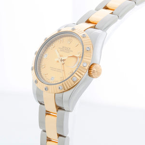 Rolex Ladies Datejust 2-Tone Diamond Watch 179313 Gold Champagne Mother of Pearl Dial