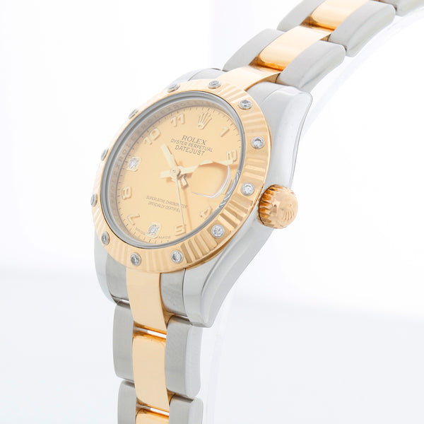 Rolex Ladies Datejust 2-Tone Diamond Watch 179313 Gold Champagne Mother of Pearl Dial