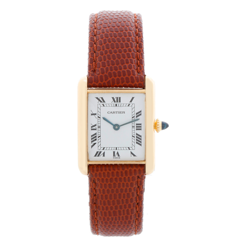Vintage Cartier Tank Paris 18K Yellow Ladies Medium Watch 78086