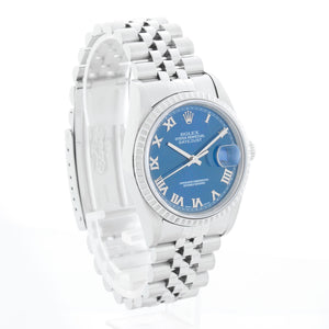 Men's Rolex Datejust Watch 16220 Stainless Steel  Blue Dial
