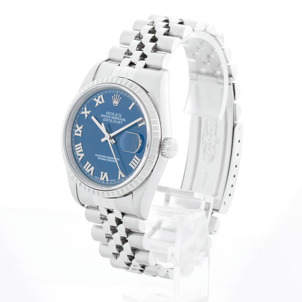 Men's Rolex Datejust Watch 16220 Stainless Steel  Blue Dial
