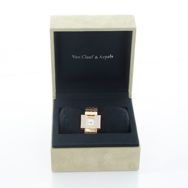 Extremely Rare And Collectable Van Cleef & Arpels Domino 39 Ladies Yellow Gold Diamond Dress Watch