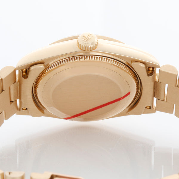 Rolex Midsize President 18K Yellow Gold  Black Dial Watch 68278