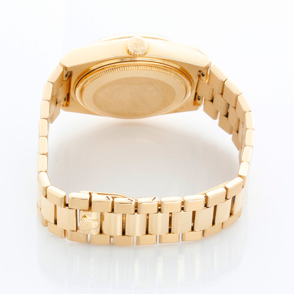 Rolex Oysterquartz President Day-Date Men's Cream Dial 18k Gold Watch 19018