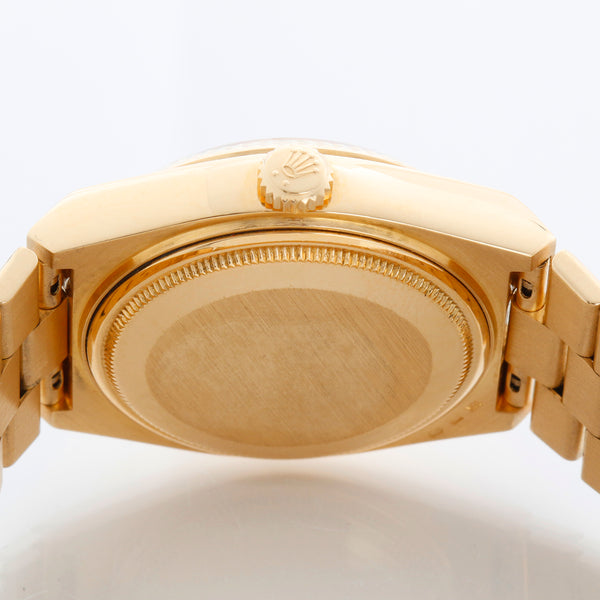 Rolex Oysterquartz President Day-Date Men's Cream Dial 18k Gold Watch 19018