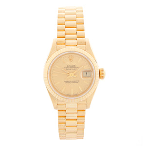 Rolex Ladies President 18k Yellow Gold Watch 69178 Champagne Dial