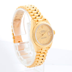 Rolex Ladies President 18k Yellow Gold Watch 69178 Champagne Dial