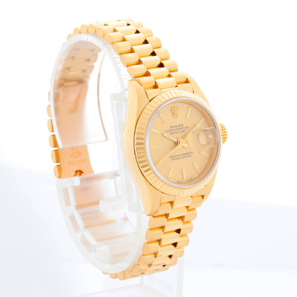 Rolex Ladies President 18k Yellow Gold Watch 69178 Champagne Dial