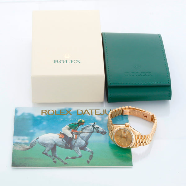 Rolex Ladies President 18k Yellow Gold Watch 69178 Champagne Dial