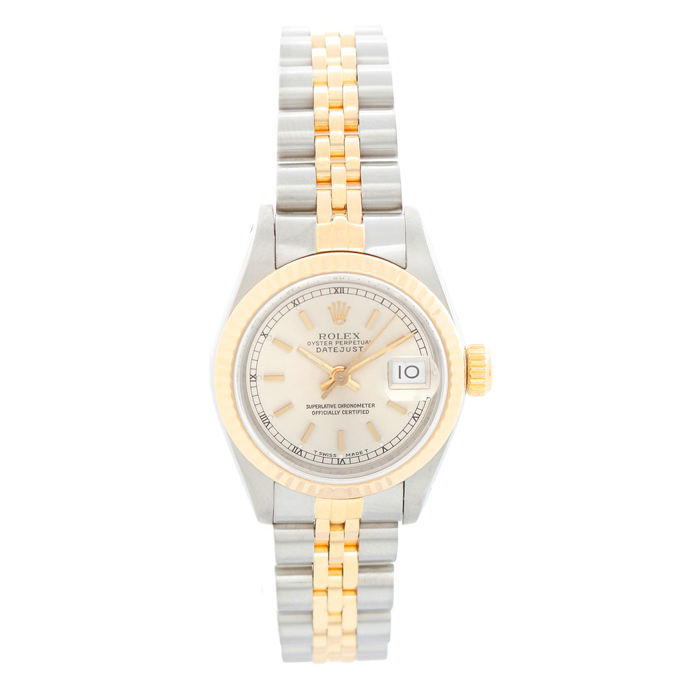 Rolex Datejust 18K Yellow Gold Silver Dial Watch 69173