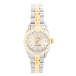 Rolex Datejust 18K Yellow Gold Silver Dial Watch 69173