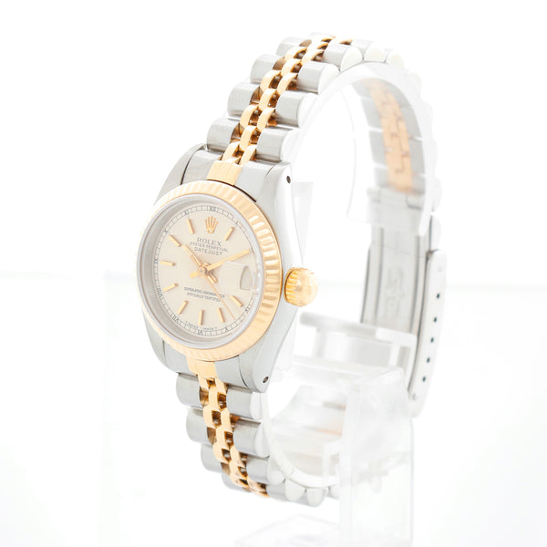 Rolex Datejust 18K Yellow Gold Silver Dial Watch 69173