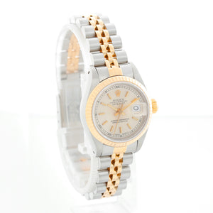 Rolex Datejust 18K Yellow Gold Silver Dial Watch 69173