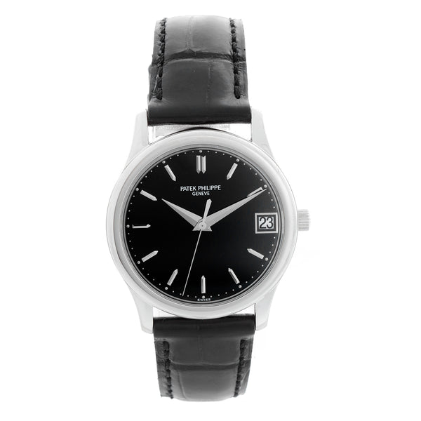 Very Rare Patek Philippe Calatrava Platinum Ref 3998 P Black Dial  Men's Watch