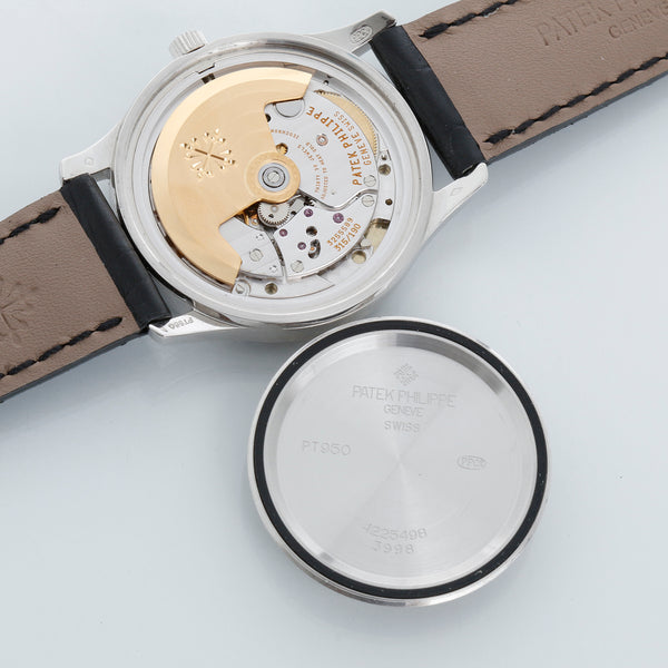 Very Rare Patek Philippe Calatrava Platinum Ref 3998 P Black Dial  Men's Watch