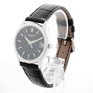 Very Rare Patek Philippe Calatrava Platinum Ref 3998 P Black Dial  Men's Watch
