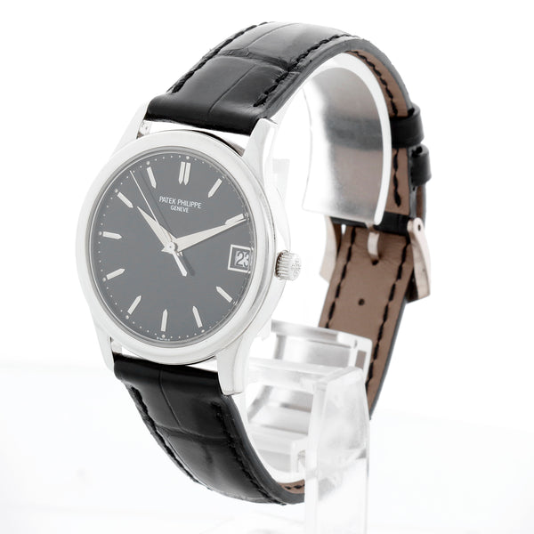 Very Rare Patek Philippe Calatrava Platinum Ref 3998 P Black Dial  Men's Watch