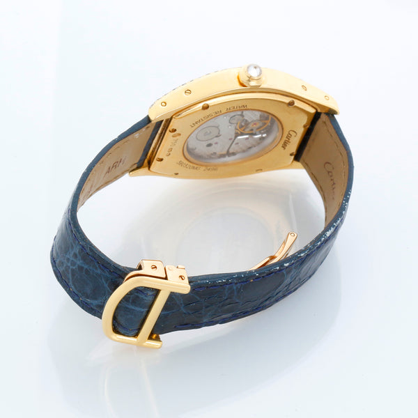 Cartier Tortue Large Ladies Yellow Gold Factory Diamond Case Ref 2496