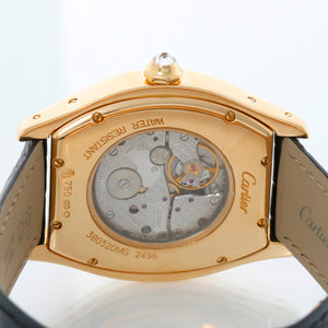 Cartier Tortue Large Ladies Yellow Gold Factory Diamond Case Ref 2496
