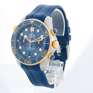 Omega Seamaster Automatic Chronometer Steel & 18K Yellow Gold Blue Dial Men's Watch 210.22.44.51.03.001