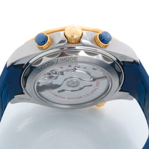 Omega Seamaster Automatic Chronometer Steel & 18K Yellow Gold Blue Dial Men's Watch 210.22.44.51.03.001