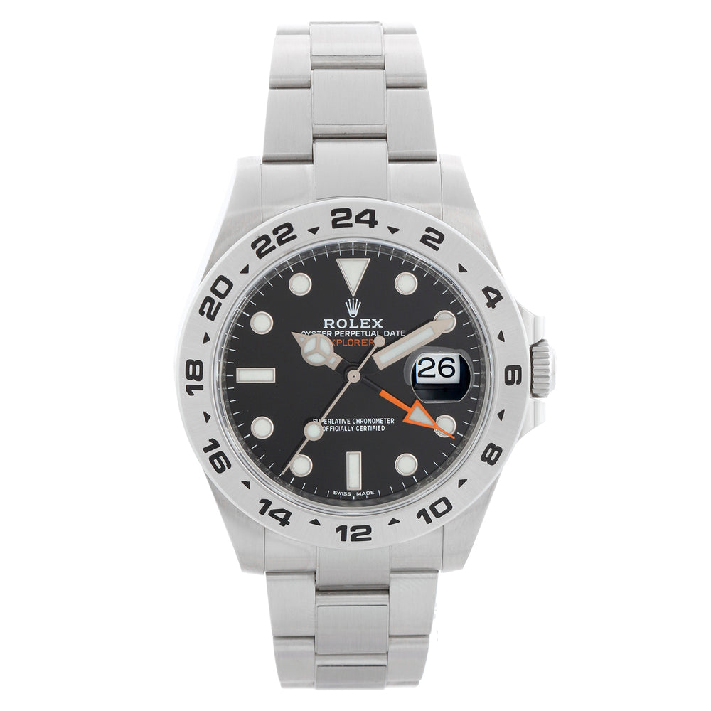 Rolex Explorer II Men's Stainless Steel Watch 216570  Black Dial with Date