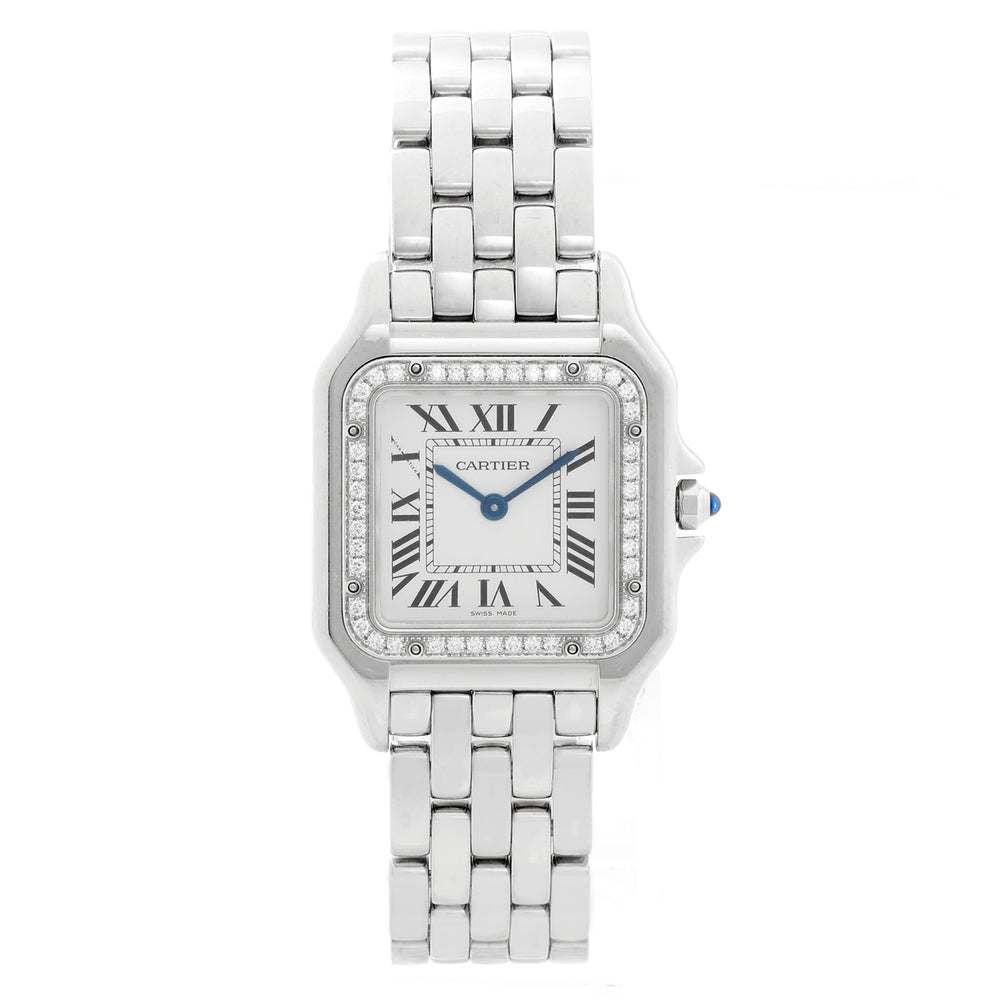 Cartier Stainless Steel  Midsize Diamond Panther W4PN0008 4016