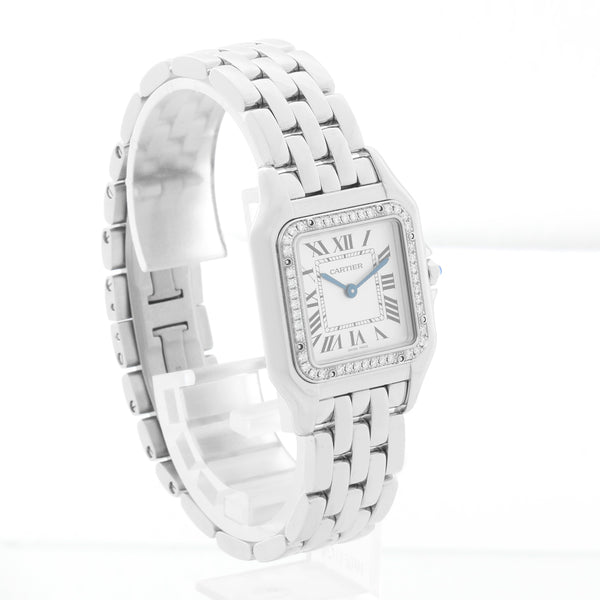 Cartier Stainless Steel  Midsize Diamond Panther W4PN0008 4016