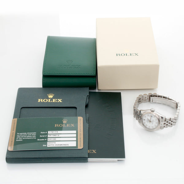Rolex Lady Datejust Stainless Steel Factory Diamond Dial  Watch 179174