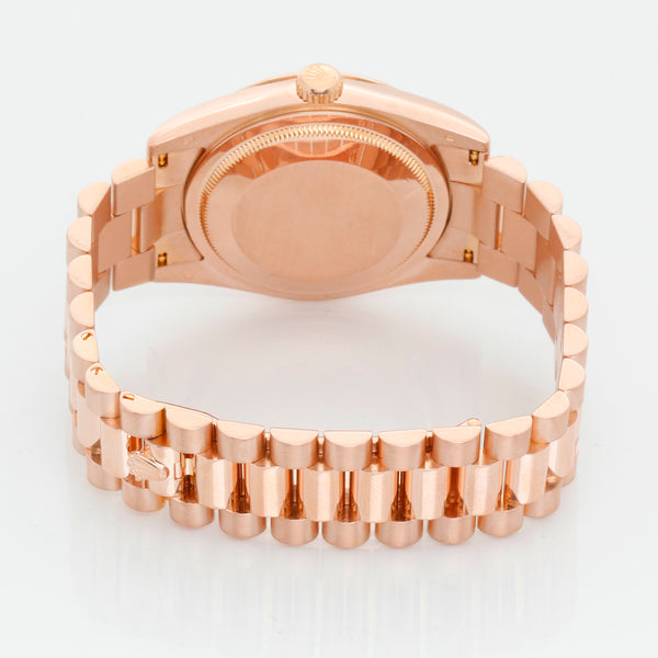 Rolex President Day-Date Men's 18k Rose Gold Watch Roman Dial 118205