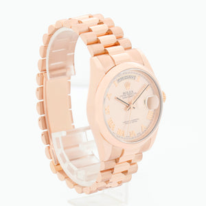 Rolex President Day-Date Men's 18k Rose Gold Watch Roman Dial 118205